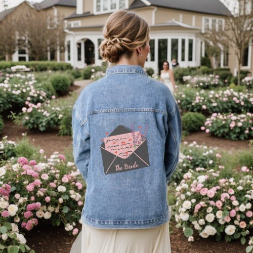 Minimal Boho Wild Flower  bohemiam minimal Bride Denim Jacket