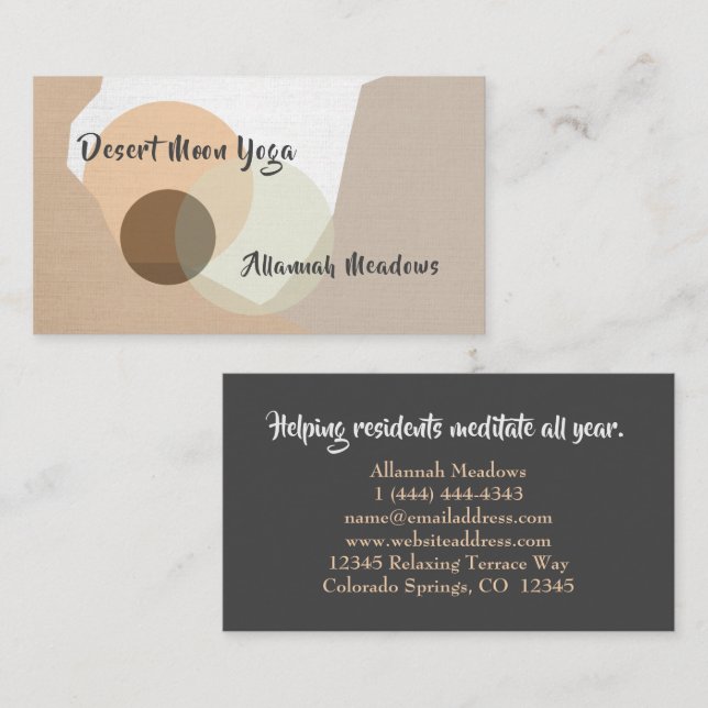 Minimal Boho Yoga & Wellness Teacher Business Card (Front/Back)