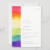 Minimal Bold Colorful Pride Rainbow Couples Shower Invitation (Front)