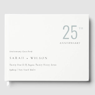 Minimal Bold Dusky Blush Any Year Anniversary Guest Book