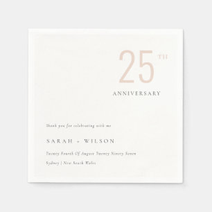 Minimal Bold Dusky Blush Any Year Anniversary Napkins