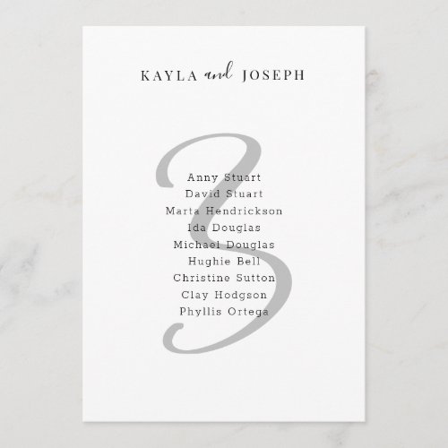 Minimal Bold Elegant Wedding Table Number 3