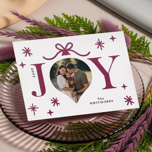 Minimal Bold Joy Family Photo Ornament Bow & Stars Letterpress Photo Cards (Minimal Bold Joy Family Photo Ornament Bow & Stars Letterpress Photo Cards
)