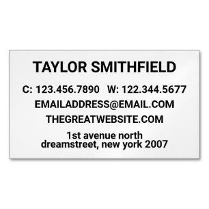Minimal Bold Modern Trendy Business Card Magnet