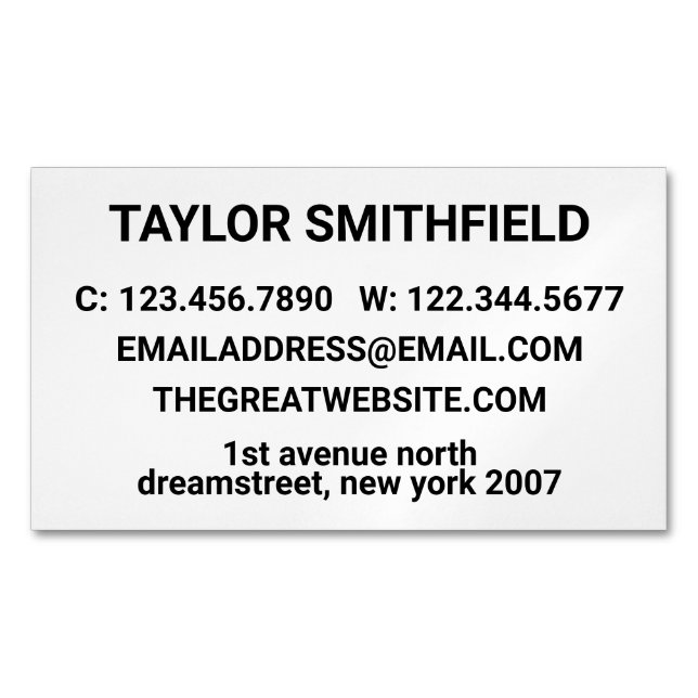 Minimal Bold Modern Trendy Business Card Magnet (Front)