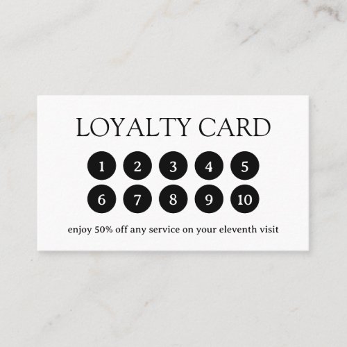 Minimal Bold Monogram Black White QR Code Modern Loyalty Card