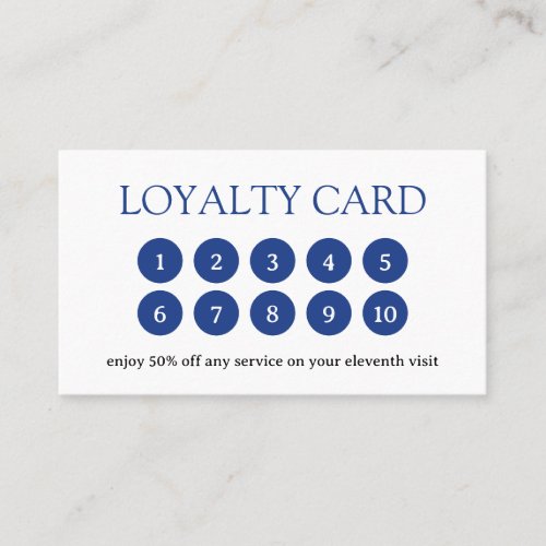 Minimal Bold Monogram Blue White QR Code Modern Loyalty Card