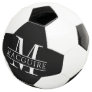 Minimal Bold Monogram | Name Black Soccer Ball