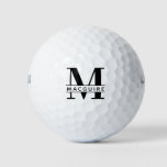 Minimal Bold Monogram With Name Golf Balls at Zazzle
