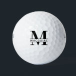 Minimal Bold Monogram with Name Golf Balls<br><div class="desc">A unique yet minimal monogram golfball with your unique monogram letter / name.</div>