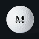 Minimal Bold Monogram with Name Golf Balls<br><div class="desc">A unique yet minimal monogram golfball with your unique monogram letter / name.</div>