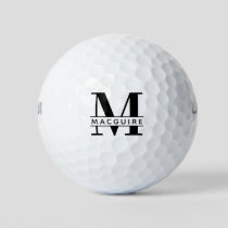 Minimal Bold Monogram with Name Golf Balls