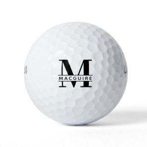 Minimal Bold Monogram with Name Golf Balls