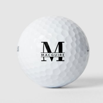 Minimal Bold Monogram With Name Golf Balls by colorjungle at Zazzle