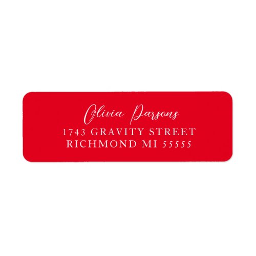 Minimal Bold Red Scripted Label