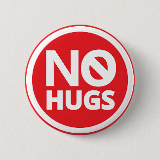Minimal Bold Red Text No Hugs Button