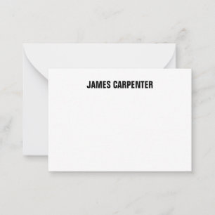 Minimal Bold Text Black White Modern Professional Note Card