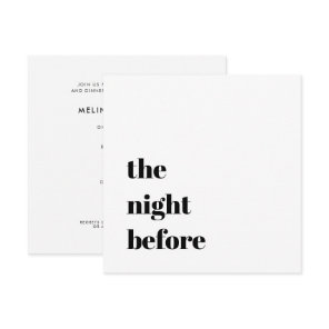 Minimal Bold Typography Wedding Dinner Rehearsal Invitation