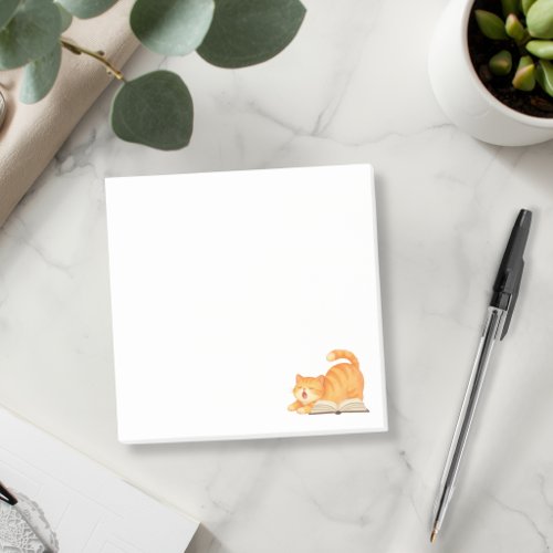 Minimal Bookish Ginger Cat  Post-it Notes