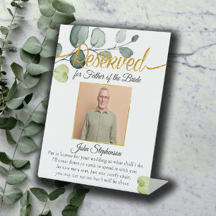 Minimal Botanic Save A Seat Photo Wedding Memorial Pedestal Sign