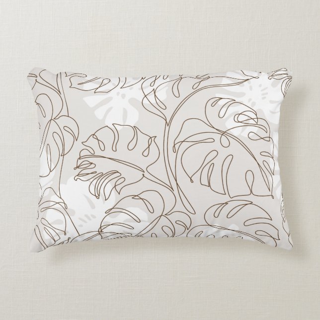 Minimal botanical art seamless pattern. Tropical m Accent Pillow (Front)