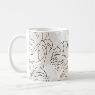 Minimal botanical art seamless pattern. Tropical m Coffee Mug