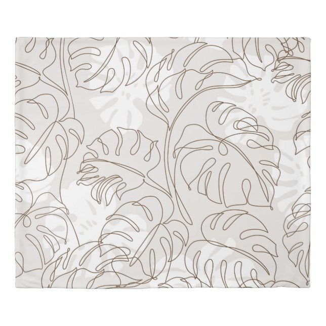 Minimal botanical art seamless pattern. Tropical m Duvet Cover (Front)