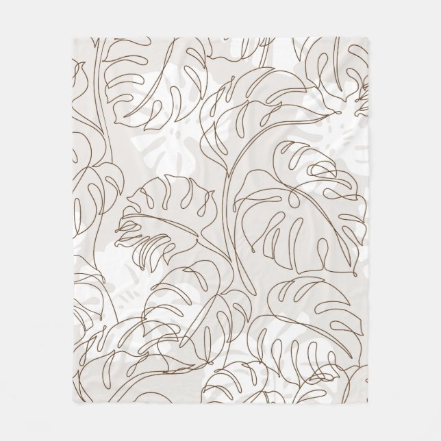Minimal botanical art seamless pattern. Tropical m Fleece Blanket (Front)
