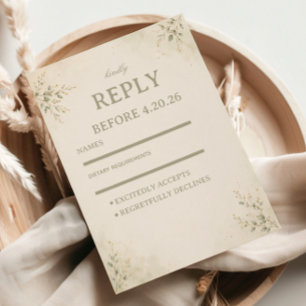 Minimal Botanical Elegant RSVP Card