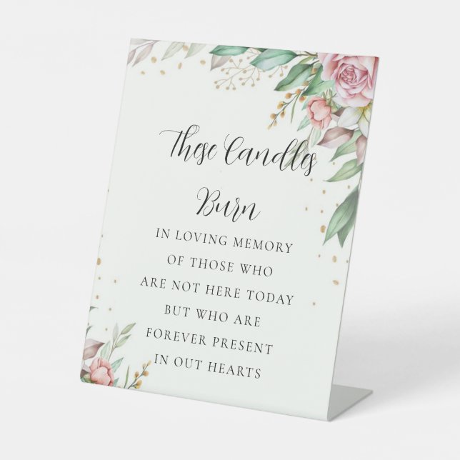 Minimal Botanical In Loving Memory Sign (Front)