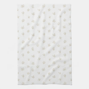 Minimal Botanical Line Art Pattern (7) Kitchen Towel