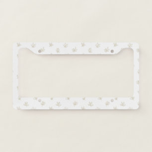 Minimal Botanical Line Art Pattern (7) License Plate Frame