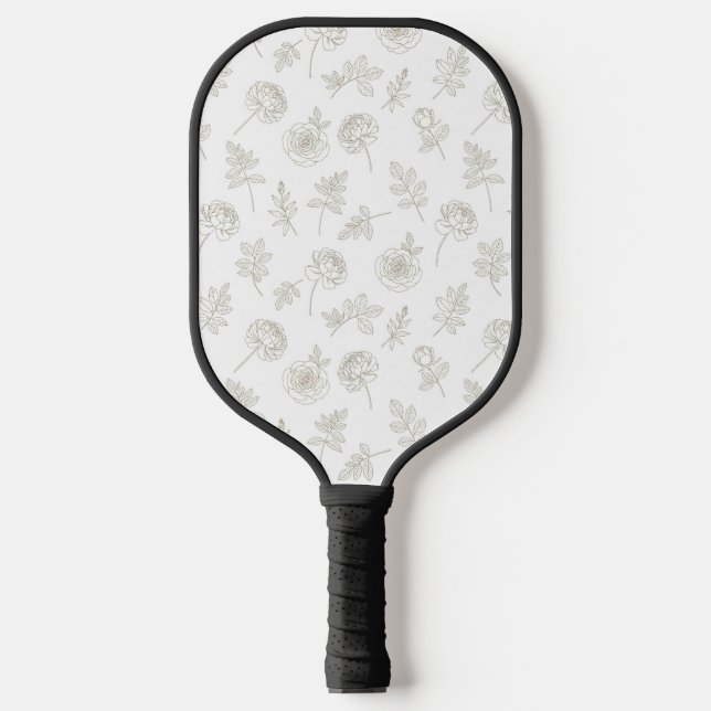 Minimal Botanical Line Art Pattern (8) Pickleball Paddle (Front)