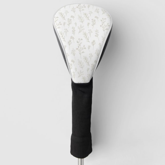 Minimal Botanical Line Art Pattern (9) Golf Head Cover (Front)