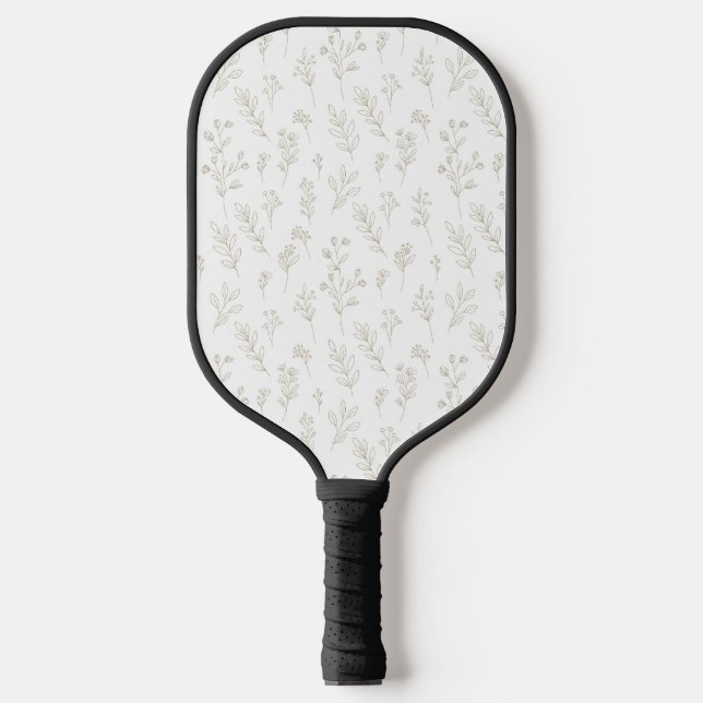 Minimal Botanical Line Art Pattern (9) Pickleball Paddle (Front)