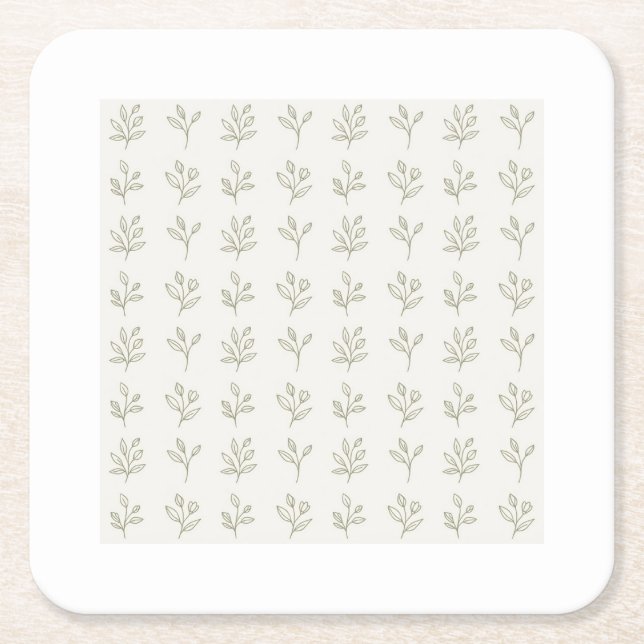 Minimal Botanical Paper Coasters (Front)