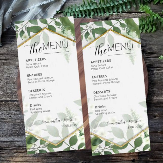 Minimal Botanical Script Wedding Menu (Creator Uploaded)