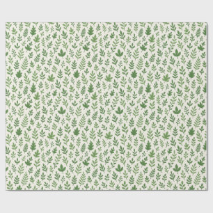 🌿 Minimal Botanical Seamless Pattern – Green Leaf Wrapping Paper