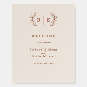 Minimal Botanical Wreath Monogram Foam Board