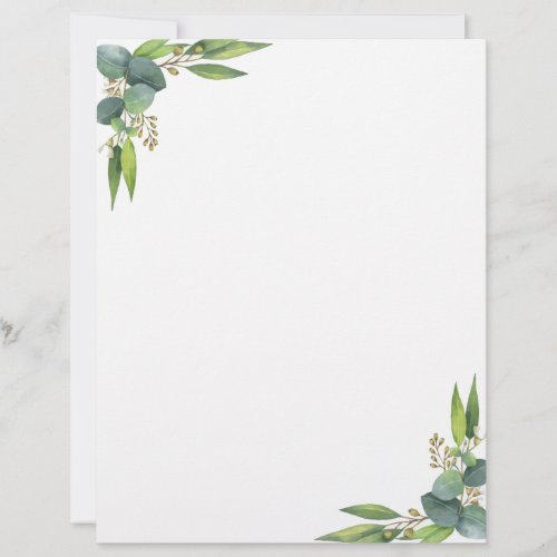 Minimal Botanical Writing Paper