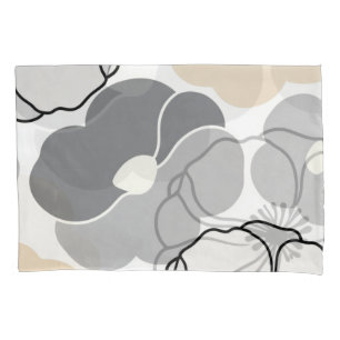 Minimal Botanicals, Neutral Beige & Ivory Pattern Pillow Case