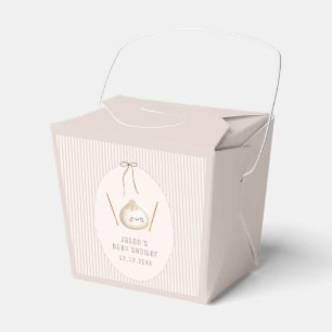 Minimal Boy Kawaii Bow Asian Dumpling Baby Shower Favor Boxes