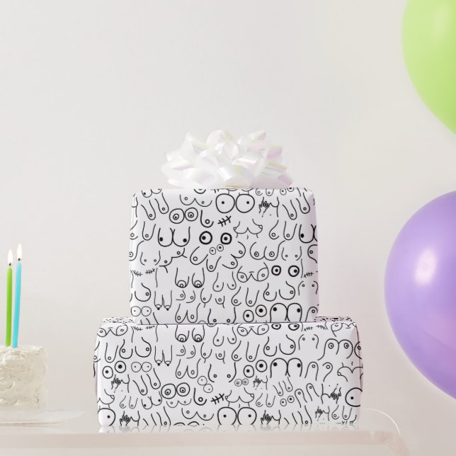 minimal breast woman design wrapping paper (Party Gifts)