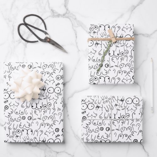 minimal breast woman design wrapping paper sheets