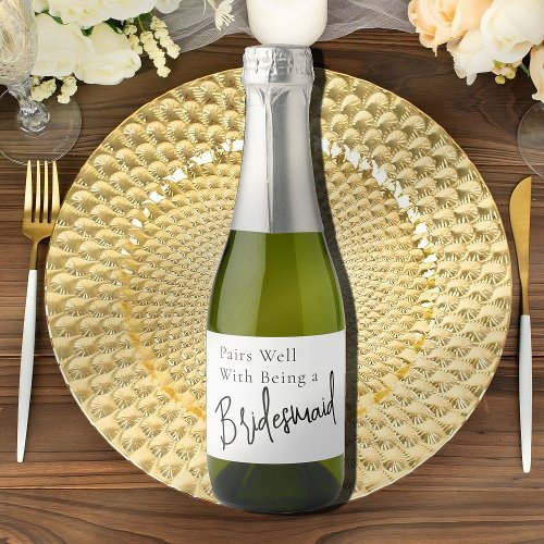 Minimal Bridesmaid Proposal  Sparkling Wine Label