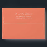 Minimal Bright Coral Peach Pink Script Address Envelope<br><div class="desc">Minimal Bright Coral Peach Pink Script Return Address</div>