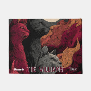 Minimal British Shorthair Cat Mom Dad Outdoor Mat