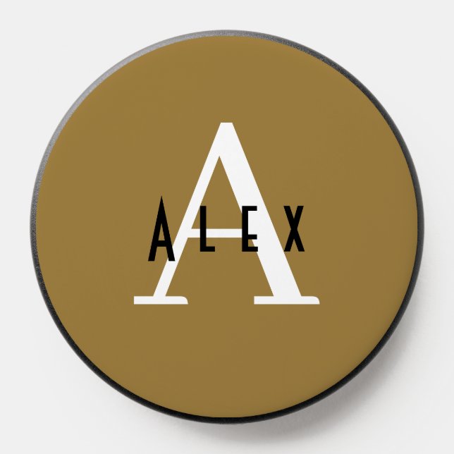 Minimal Bronze Monogrammed PopSocket (Popsocket)