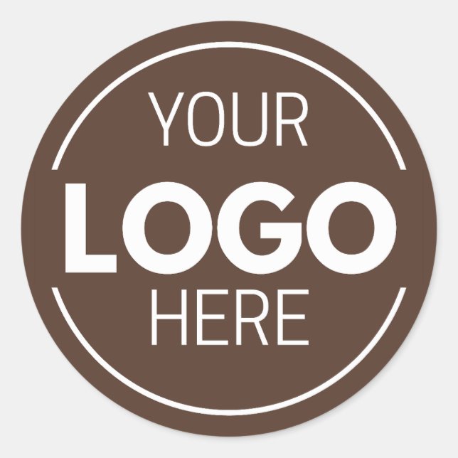 Minimal Brown Circle Logo Template Classic Round Sticker (Front)