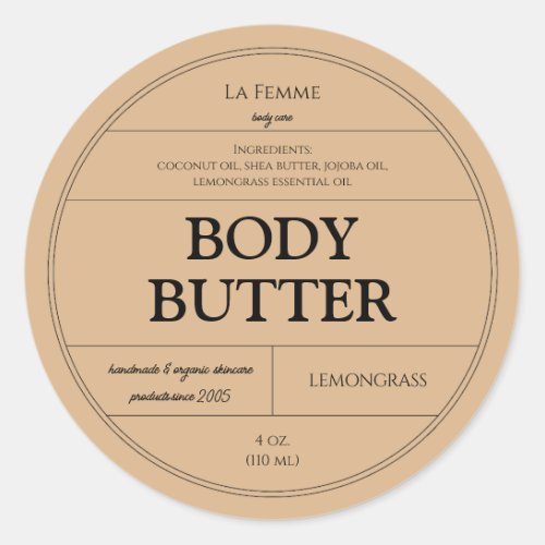 Minimal Brown Cosmetic Skincare Product Label